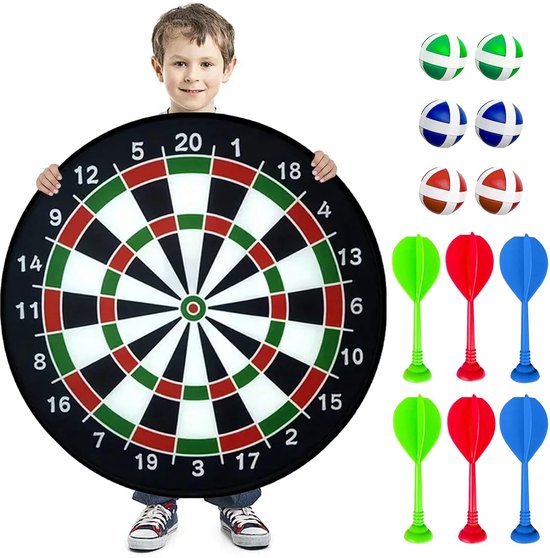 Klassiek dartbord voor kinderen - veilig en leuk - 66 cm van Relaxdays