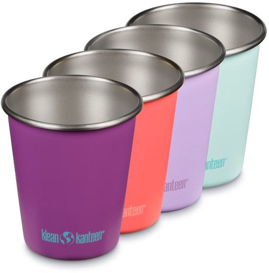 Klean Kanteen - RVS Drinkbeker 296ml - 4Pack - set van 4 rvs bekers - gekleurd - Butterflies
