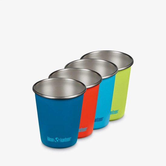 Klean Kanteen Steel Cup 10oz - 296ml - 4 pack - RVS Drinkbeker in vier mooie kleuren
