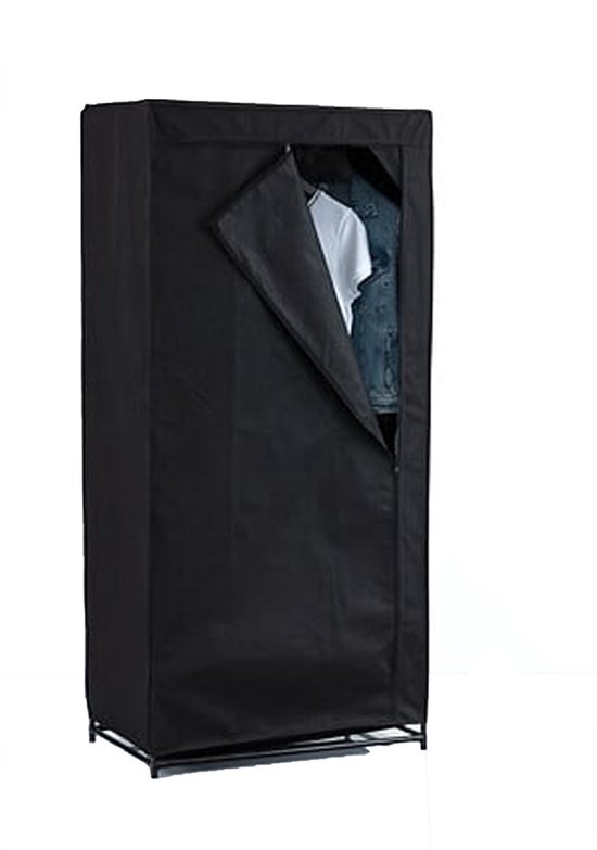 Kledingkast - Zwart - H 148 cm x L 70 cm x B 46 cm van Merkloos