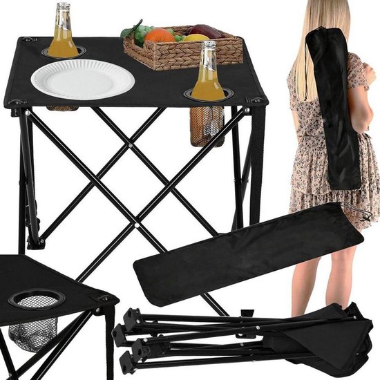 Klein, opvouwbaar vistafeltje,voor voor balkons of campings.