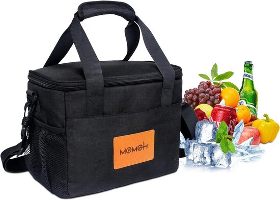 Kleine 10-15 liter koeltas voor voedseltransport zwart met compartiment - ideaal voor onderweg Cool Box Stand van Klein
