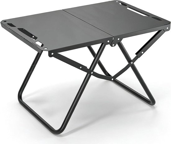Kleine campingtafel - Opvouwbaar meubel - Buitenactiviteiten - Lichtgewicht en sterk - 58 x 36 cm - Zwart