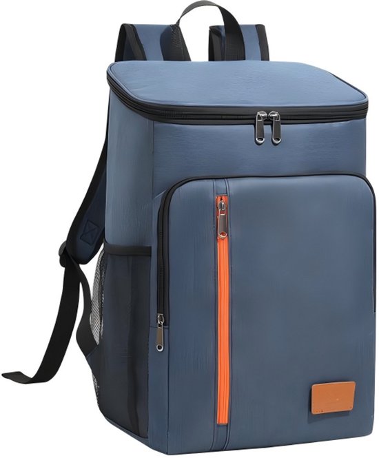 Kleine geïsoleerde rugzak – 20 L inhoud – Houdt de inhoud tot 12 uur lang warm of koud – Waterdichte rugzak met koelvak – Ideaal voor picknicks, kantoor, school, bouwplaatsen, kamperen en meer – blauw