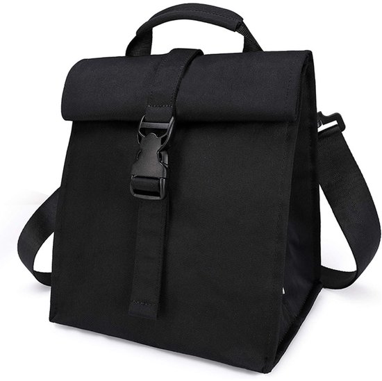 Kleine geïsoleerde tassen, grote lunchtassen, geïsoleerde tassen met rolsluiting van 10 liter, picknicktassen, uitbreidbare kleine geïsoleerde tassen, geschikt voor picknicks en het vervoeren van eten, zwart. van TEG忙N