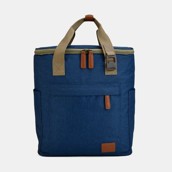 Kleine Koel Rugzak Blauw - Rpet Duurzaam - 2 Zijvakken - Koel Rugtas - Koeltas - Voorvak - Jeans Blauw van Luxe.