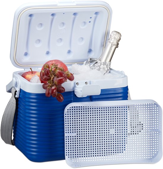 kleine koelbox - 8 liter- met greep - schouderband - kunststof - zonder stroom