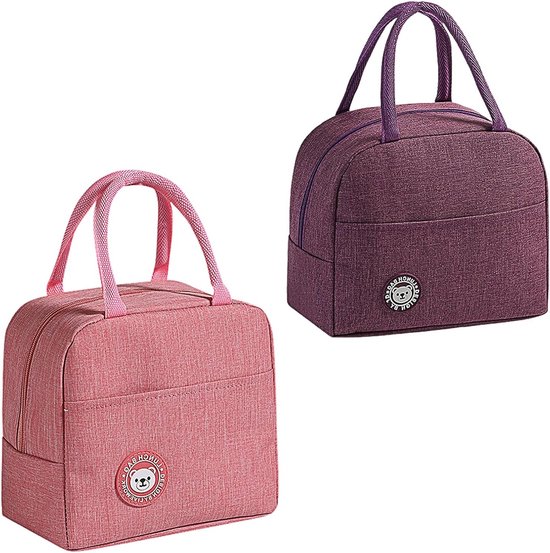 Kleine Koelbox Set van 2 Stuks, 6.2 L, Dubbele Laag, Dikke Lunchtas, Vouwbaar, Ideaal voor Picknicks, Kantoor en School