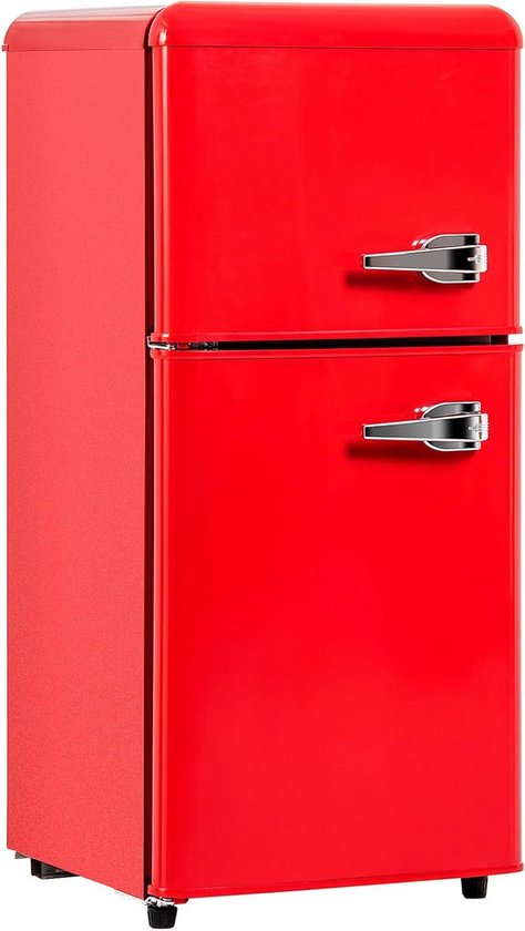Kleine Koelkast - Compacte Koelkast - Dranken Koelen - Dubbele Deuren - 60 liter - Rood