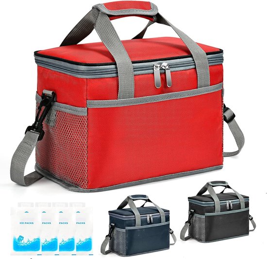 Kleine koeltas van 8,5 liter, picknicktas, opvouwbare lunchtas, kleine koeltas voor onderweg, thermotas met verstelbare schouderbanden - voor festivals, barbecues, camping enz. van Klein