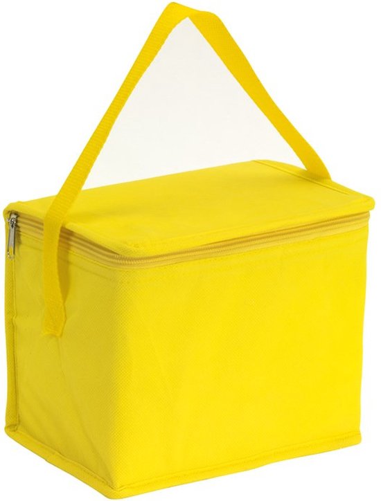 Kleine koeltas voor lunch - geel - 20 x 13 x 17 cm - 4.5 liter - Koeltassen - medicijnen/sixpack van Toivo