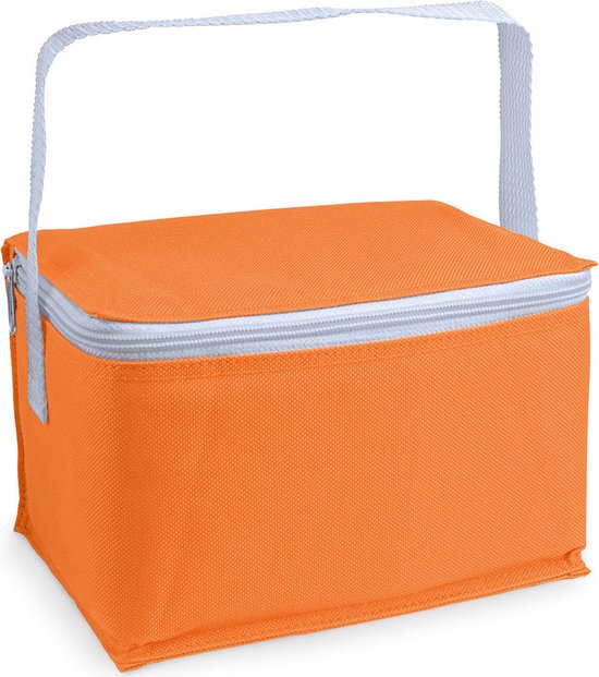Kleine koeltas voor lunch oranje 20 x 14 x 12 cm 3.5 liter - Koeltassen van Klein