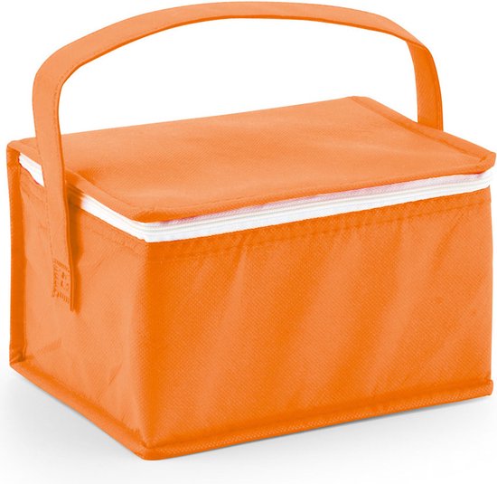Kleine koeltas voor lunch oranje 20 x 14 x 13 cm 3.5 liter - Koeltassen van Klein