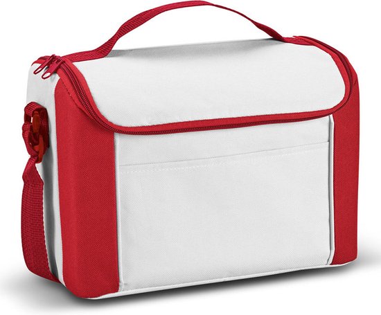 Kleine koeltas voor lunch rood/wit 27 x 20 x 16 cm 8 liter - Koeltassen van Klein