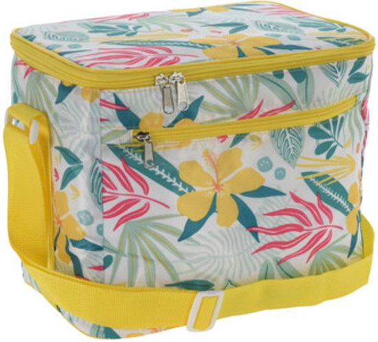 Kleine koeltas voor lunch Tropical geel 30 x 20 x 25 cm 12 liter - Koeltassen van Klein