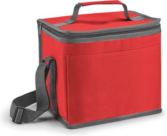 Kleine koeltas voor lunch/drankjes - rood - 24 x 22 x 17 cm - 9 liter - Koeltassen van Klein