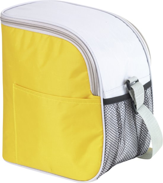 Kleine koeltas/Lunch tas model Glaciaal - 23 x 16 x 26 cm - 1 vaks - geel/grijs - 9 Liter van Klein
