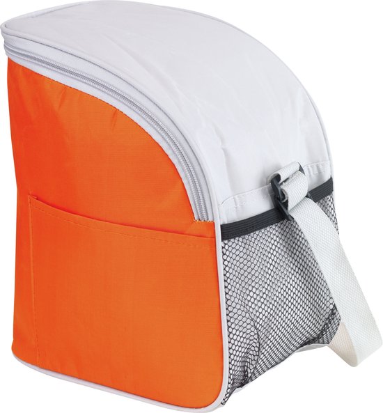 Kleine koeltas/Lunch tas model Glaciaal - 23 x 16 x 26 cm - 1 vaks - oranje/grijs - 9 Liter van Klein