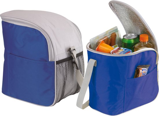 Kleine koeltas/Lunch tas model Glaciaal - 2x - 23 x 16 x 26 cm - 1 vaks - blauw/grijs - 9 Liter van Klein