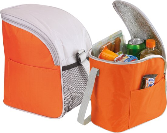 Kleine koeltas/Lunch tas model Glaciaal - 2x - 23 x 16 x 26 cm - 1 vaks - oranje/grijs - 9 Liter van Klein