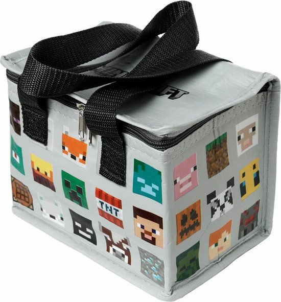 Kleine lunch/sixpack koeltas - Minecraft print - 21 x 15 cm - 4,4 L van Klein