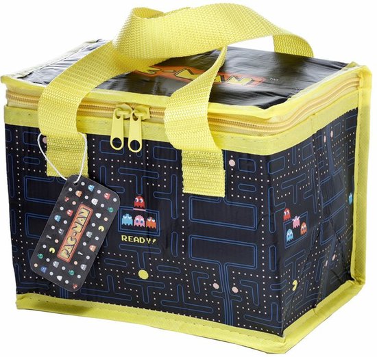 Kleine lunch/sixpack koeltas - Pac-man print - 21 x 16 cm - 4,7 L van Klein