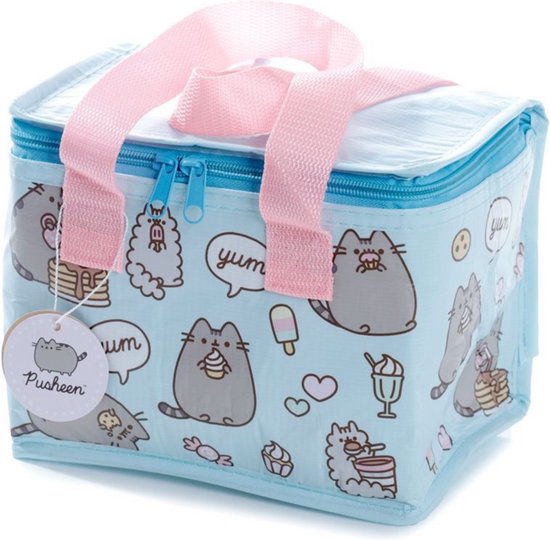 Kleine lunch/sixpack koeltas - Pusheen kat print - 21 x 15 cm - 4,4 L van Klein