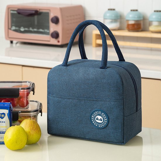 Kleine Lunchtas - Blauw - 20cm x 23cm x 13 cm - Volwassenen en kinderen - Compact & Handig - Thermische zak - Koeltas - lunchbox - Picknick -School - Lunch - Werk van Lifetastic