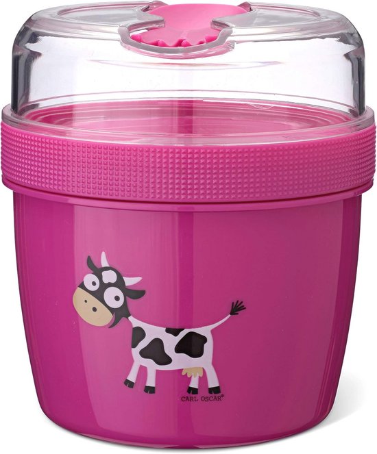 Kleine tweedelige snackdoos Bento Box met koelelement - ideaal voor school, werk en reizen, 0,6 l + 0,3 l van Merkloos