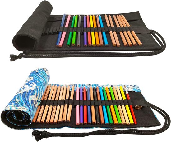 Kleurpotlodenorganizer en Etui voor Kunstenaars - Oprolbare Pennenzak met 36/72 Vakken van Merkloos