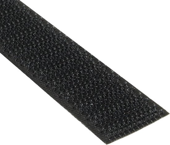 Klittenband, haakband zelfklevend voor buiten, extra sterk, met acrylaatlijm, alleen haakzijde/zwart, 50 mm x 3 m