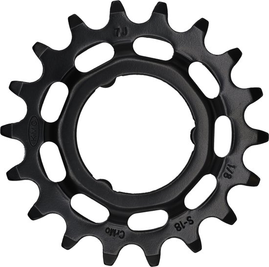 KMC tandwiel R Shimano 18T chromoly black 1/8 van KM