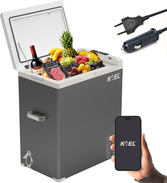 KOEL Crate 75 - Compressor Koelbox Elektrisch 12V en 230 Volt voor Auto - Elektrische Frigobox - Coolbox - 75 Liter van Merkloos