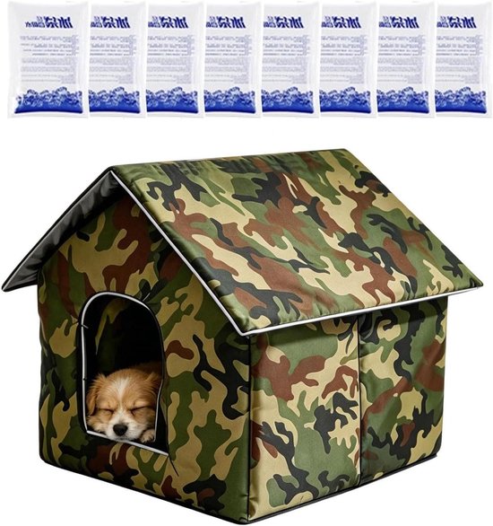 Koel Kattenhuis - Huisdierkoeler - Huisdier Koelte - Thermisch Geïsoleerd - 33x33x33 cm - Camouflage van KOEL