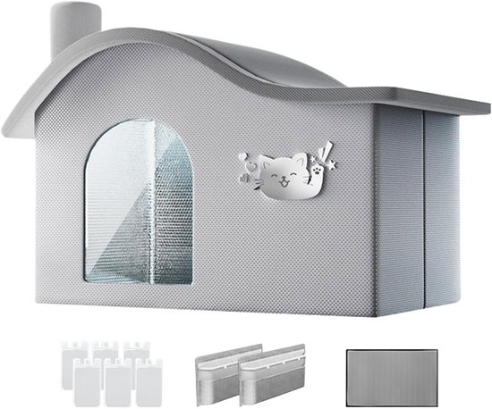 Koel Kattenhuis - Kattentent Hondenhol - Huisdier Koelen - Opvouwbaar Ontwerp - 47 x 35 x 39 cm - Meerkleurig