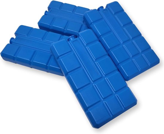 Koelaccu's, 4 delige set, elk 200 ml, blauwe koelelementen voor de koeltas of koelbox, koelpads, koelpacks voor de koeldraagtas, dunne koelaccu's van KOEL
