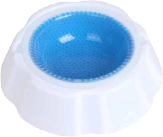 Koelbak voor Honden - Voerbak Kat - Huisdier Gehydrateerd Houden - Ice Core Technologie - 24 cm - Blauw