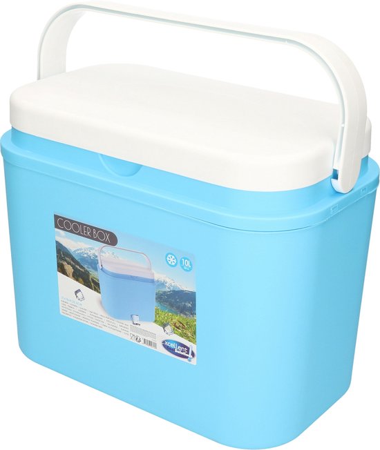 Koelbox - 10 liter - blauw - kunststof - 33 x 20 x 26 cm van Merkloos
