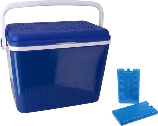 Koelbox 2-in-1 donkerblauw 42 liter 35 x 55 x 39 cm incl. 6 koelelementen van KOEL