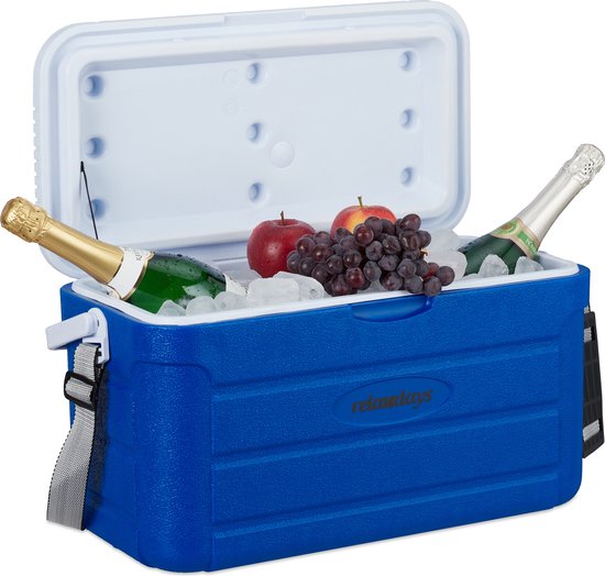 koelbox - 20 l - 29 x 52,5 x 26,5 cm - onderweg - schouderband en handvat - niet elektrisch van Merkloos