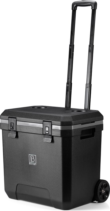 Koelbox 40 liter zwart met wielen en telescopisch handvat van Bo-Camp