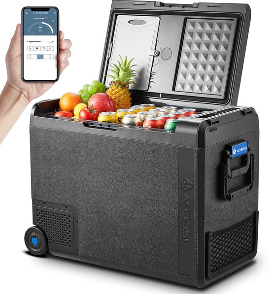Koelbox 58 liter - elektrische koelbox - -20 °C tot 20 °C - ideaal voor auto en kamperen - ShopVlot