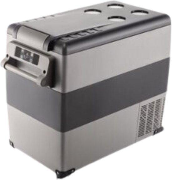 Koelbox - Auto Koelbox - Friggo - Met Display en Verlichting - 55L - Zwart/Grijs - Met Wielen van KOEL