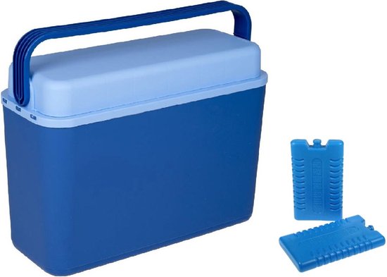 Koelbox donkerblauw 12 liter 40 x 17 x 29 cm incl. 2 koelelementen van KOEL
