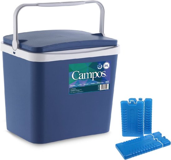 Koelbox donkerblauw 24 liter 40 x 30 x 36 cm incl. 4 koelelementen van KOEL