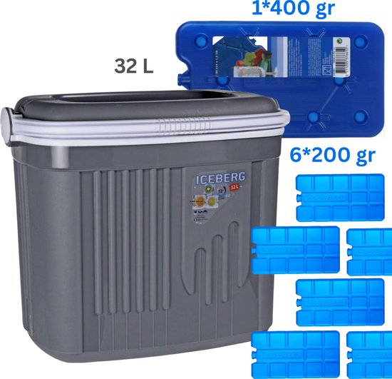 Koelbox EDA iceberg 32 Liter met 7 koelelementen 200 gram en 400 gram