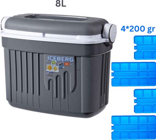 Koelbox EDA iceberg 8 Liter met 4 koelelementen 200 gram