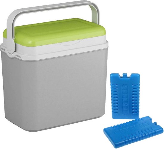 Koelbox grijs/groen 10 liter 30 x 19 x 28 cm incl. 2 koelelementen van KOEL