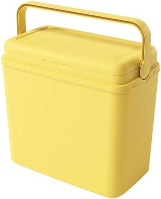 Koelbox - Ijsbox Draagbaar - Buiten Eten - Luchtdicht Deksel - 24 Liter - Geel van Koelbox.