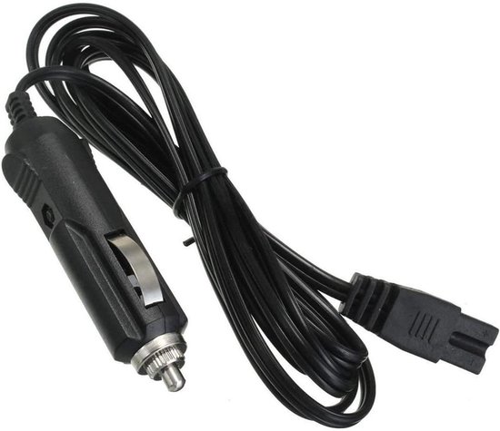 Koelbox Kabel - Verlengkabel Auto Koeler - Stroomvoorziening Auto - Met Zekering - 2 meter - Zwart